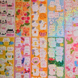 Random Grab of 6 Cute Kawaii Glitter Sticker Sheets